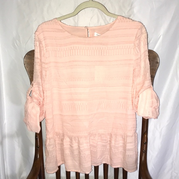 Calvin Klein Tunic Top, Button Sleeves - Picture 1 of 4